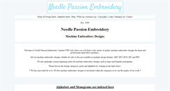 Desktop Screenshot of needlepassionembroidery.com