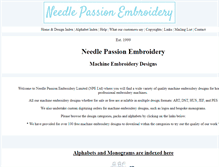 Tablet Screenshot of needlepassionembroidery.com
